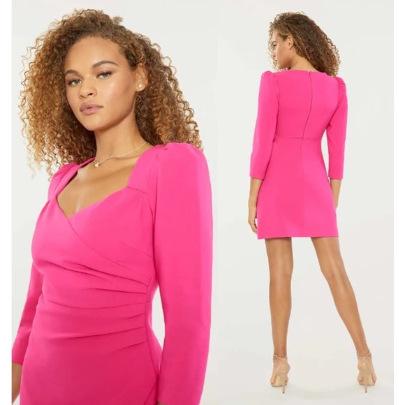 Likely Dresses & Skirts - NEW Likely Kygo Mini Dress Padded Shoulders Sweetheart Neck Fuchsia Size 2